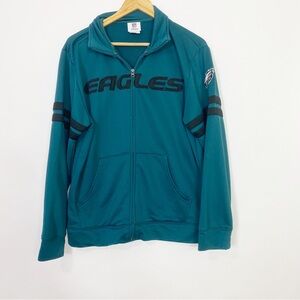 Philadelphia Eagles Jacket Superbowl NFL Apparel Zip Sz Medium Deep Green/Black